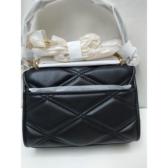Michael Kors Serena Quilted Pushlock Satchel Crossbody Bag in Black - NWT $498 - Picture 3 of 12